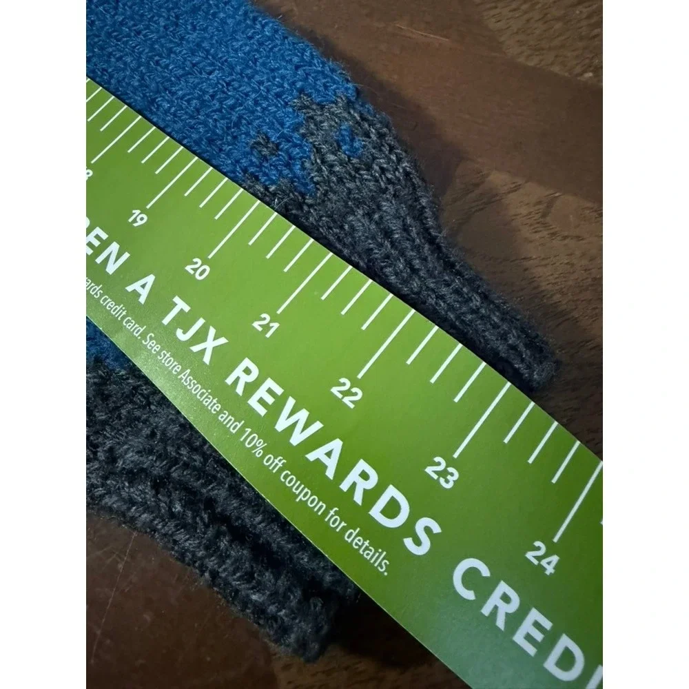 The Alpaca Connection Handmade Peru Wool Fair Isle People Sweater Blue L
